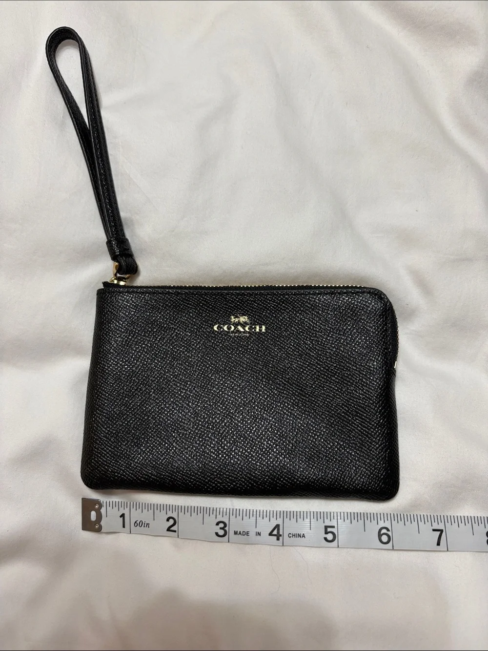 Coach Black pebbles wristlet